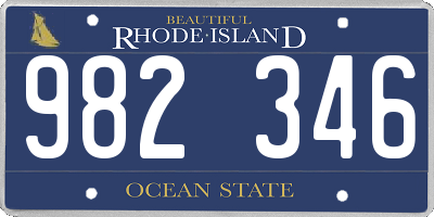 RI license plate 982346