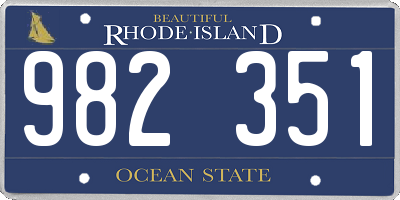 RI license plate 982351