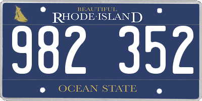 RI license plate 982352