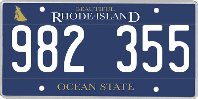 RI license plate 982355