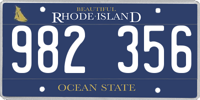RI license plate 982356