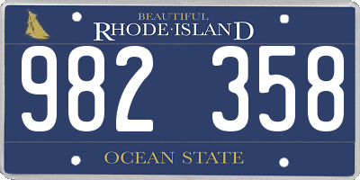 RI license plate 982358