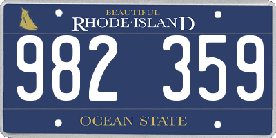 RI license plate 982359