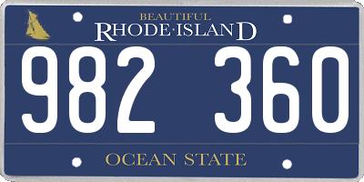 RI license plate 982360