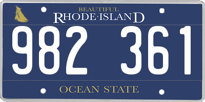 RI license plate 982361