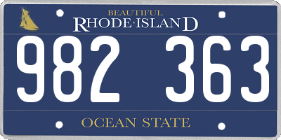 RI license plate 982363