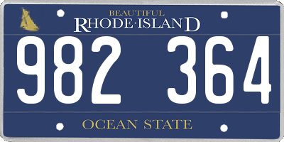 RI license plate 982364