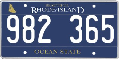 RI license plate 982365