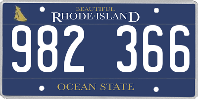 RI license plate 982366