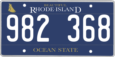 RI license plate 982368