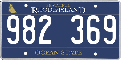 RI license plate 982369