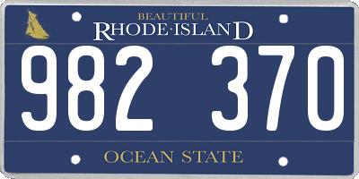 RI license plate 982370