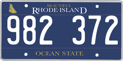 RI license plate 982372