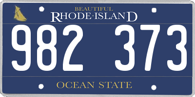 RI license plate 982373