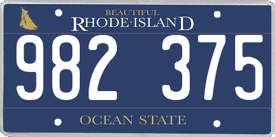 RI license plate 982375