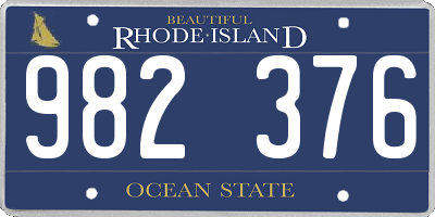 RI license plate 982376