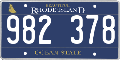 RI license plate 982378