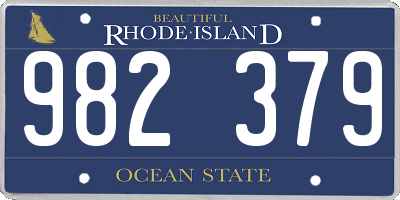RI license plate 982379