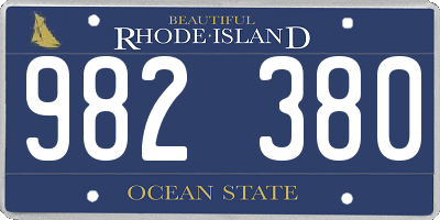 RI license plate 982380