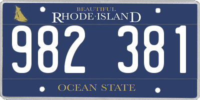 RI license plate 982381