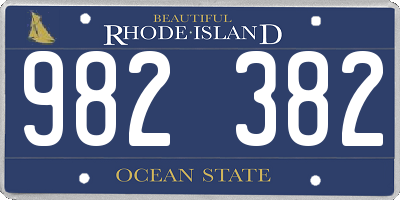 RI license plate 982382