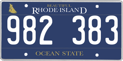 RI license plate 982383