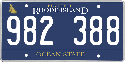 RI license plate 982388