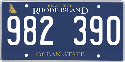 RI license plate 982390