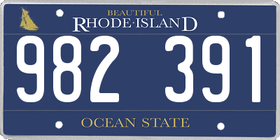 RI license plate 982391