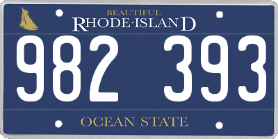 RI license plate 982393