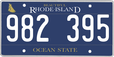 RI license plate 982395