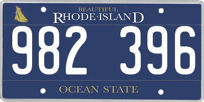 RI license plate 982396