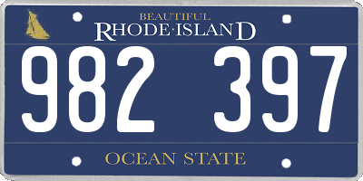 RI license plate 982397