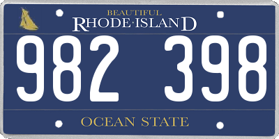 RI license plate 982398