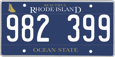 RI license plate 982399