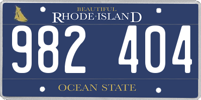 RI license plate 982404