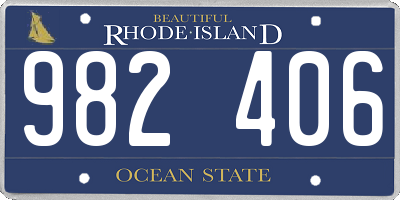 RI license plate 982406