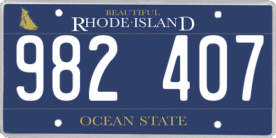 RI license plate 982407