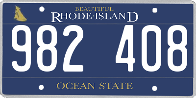 RI license plate 982408