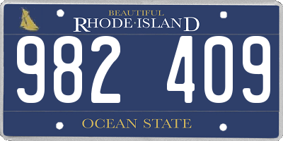 RI license plate 982409