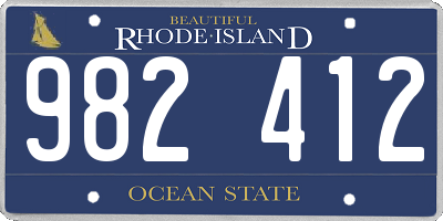 RI license plate 982412