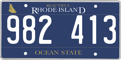 RI license plate 982413
