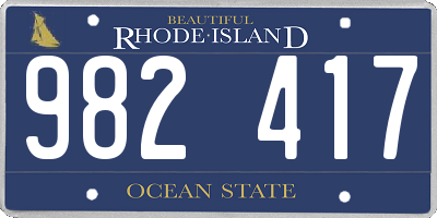 RI license plate 982417