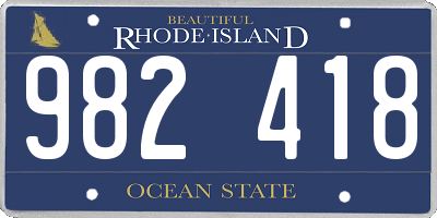 RI license plate 982418