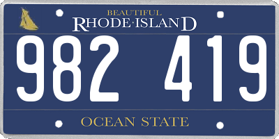 RI license plate 982419