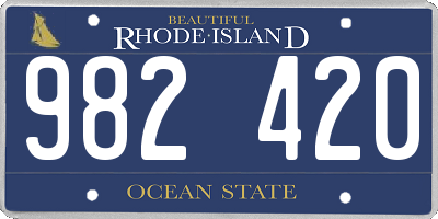 RI license plate 982420