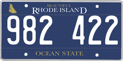 RI license plate 982422