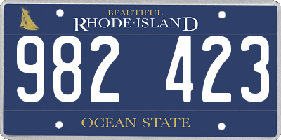 RI license plate 982423