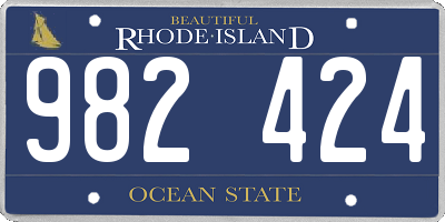 RI license plate 982424