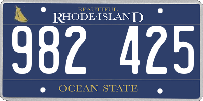 RI license plate 982425